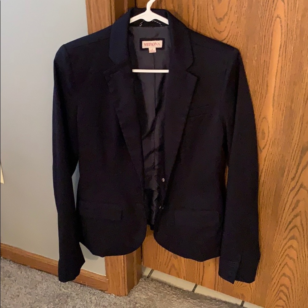 Navy Merona Blazer- size 4.